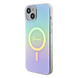 Guess Guess iPhone 15 Plus & iPhone 14 Plus Back-Cover hul - Magsafe iridescent - Turquoise Guess Guess iPhone 15 Plus & iPhone 14 Plus Back-Cover hul - Magsafe iridescent - Turquoise