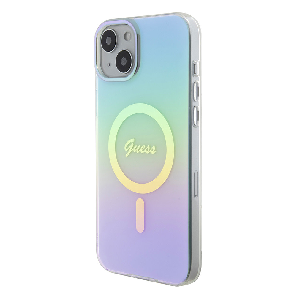Guess Guess iPhone 15 Plus & iPhone 14 Plus Backcover hoesje Magsafe iridescent - Turquoise, foto 2 van 6