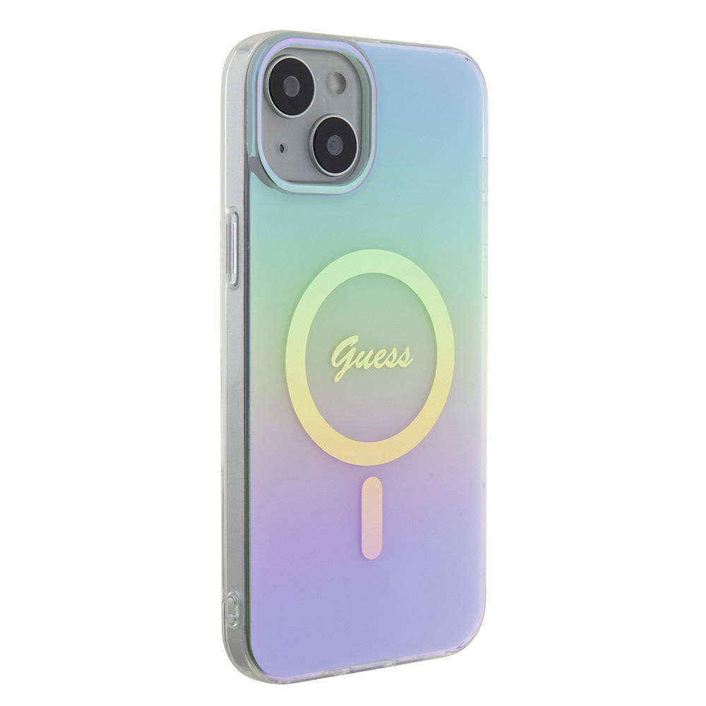 Guess Guess iPhone 15 Plus & iPhone 14 Plus Backcover hoesje Magsafe iridescent - Turquoise, foto 4 van 6