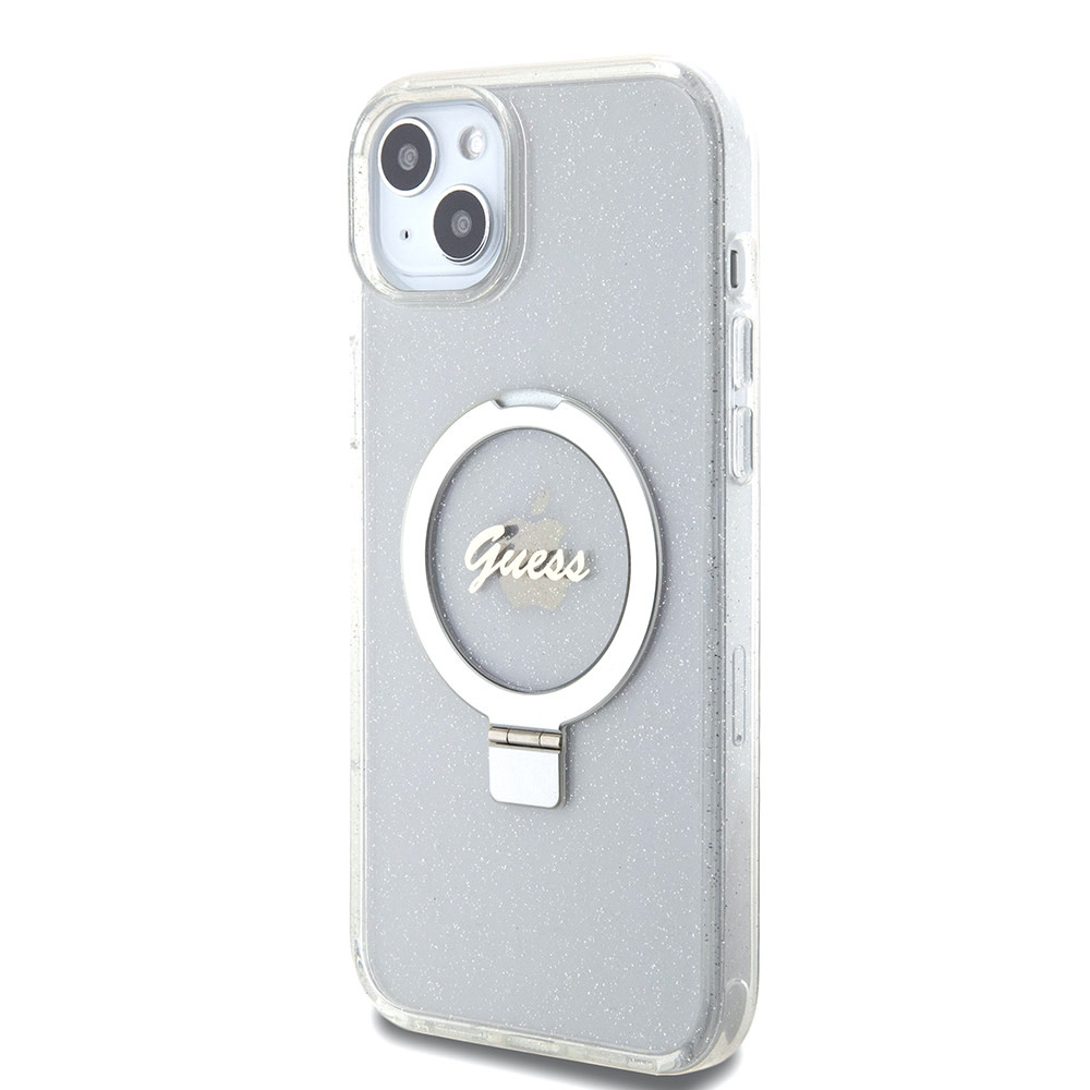 Guess Guess iPhone 15 Plus & iPhone 14 Plus Backcover hoesje Magsafe script logo - Transparant, foto 2 van 6