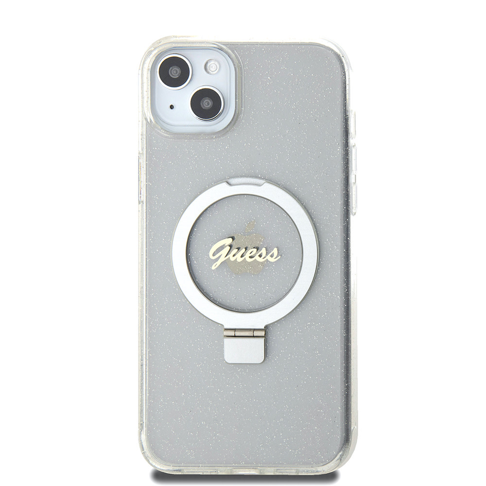 Guess Guess iPhone 15 Plus & iPhone 14 Plus Backcover hoesje Magsafe script logo - Transparant, foto 3 van 6