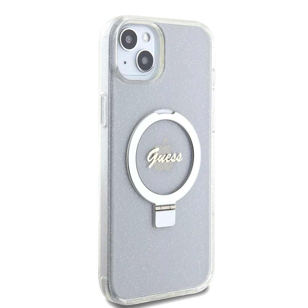 Guess Guess iPhone 15 Plus & iPhone 14 Plus Backcover hoesje Magsafe script logo - Transparant, foto 4 van 6