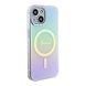 Guess Guess iPhone 15 Back cover case - Magsafe iridescent - Turquoise Guess Guess iPhone 15 Back cover case - Magsafe iridescent - Turquoise