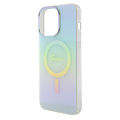 Guess Guess iPhone 15 Pro Max Backcover hoesje Magsafe iridescent - Turquoise