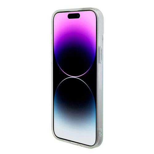 Guess Guess iPhone 15 Pro Max Backcover hoesje Magsafe iridescent - Turquoise