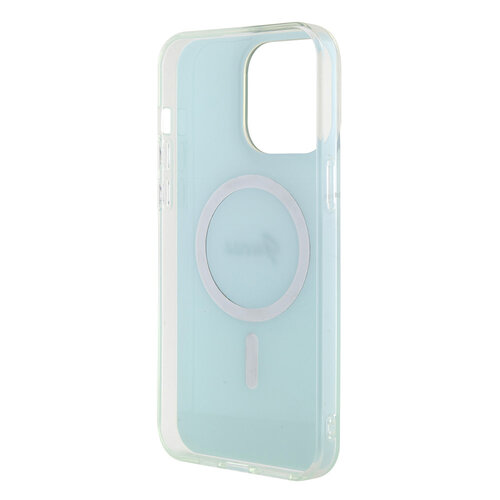 Guess Guess iPhone 15 Pro Max Backcover hoesje Magsafe iridescent - Turquoise