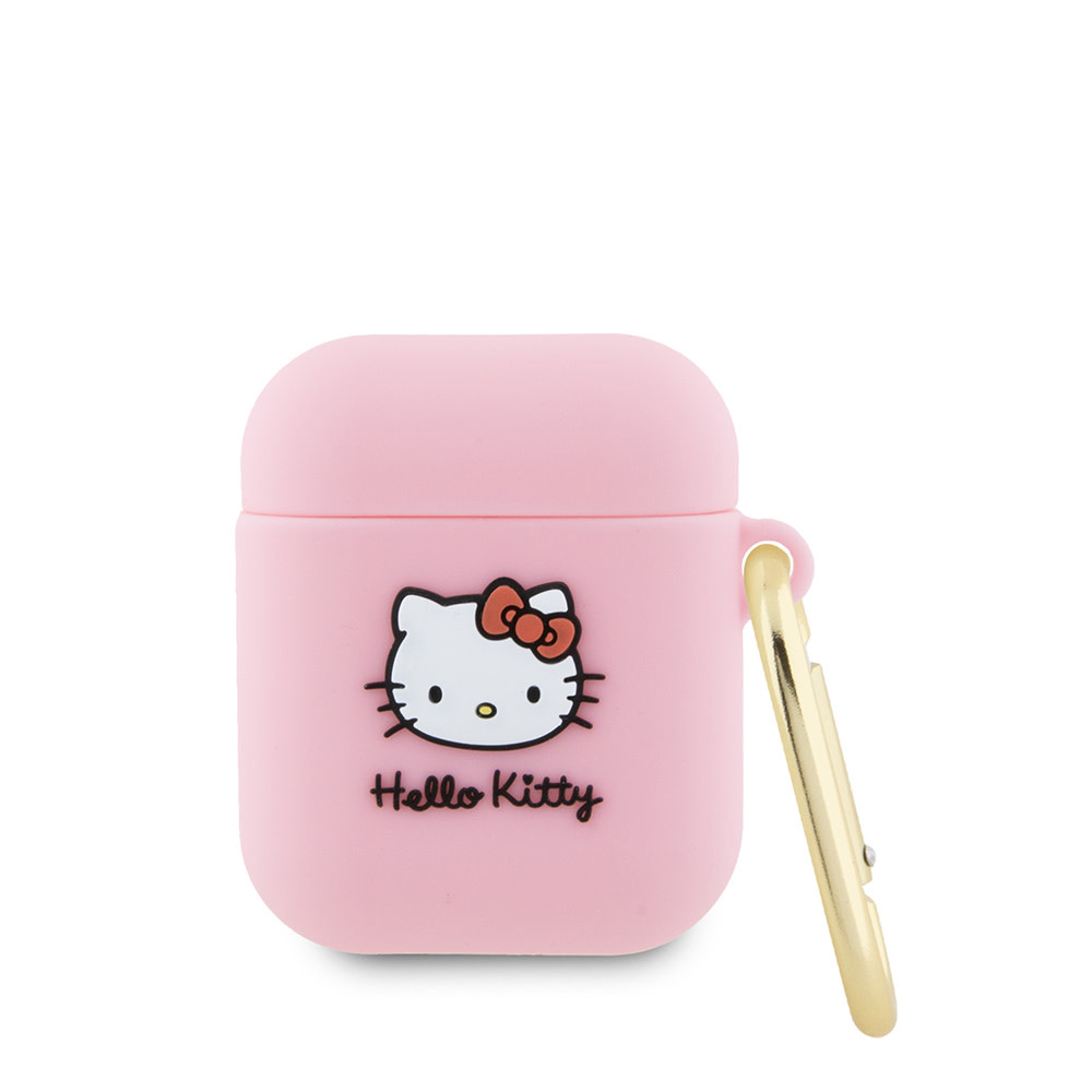 Hello Kitty Hello Kitty AirPod 1/2 AirPods Case 3D SIL Kitty - Roze
