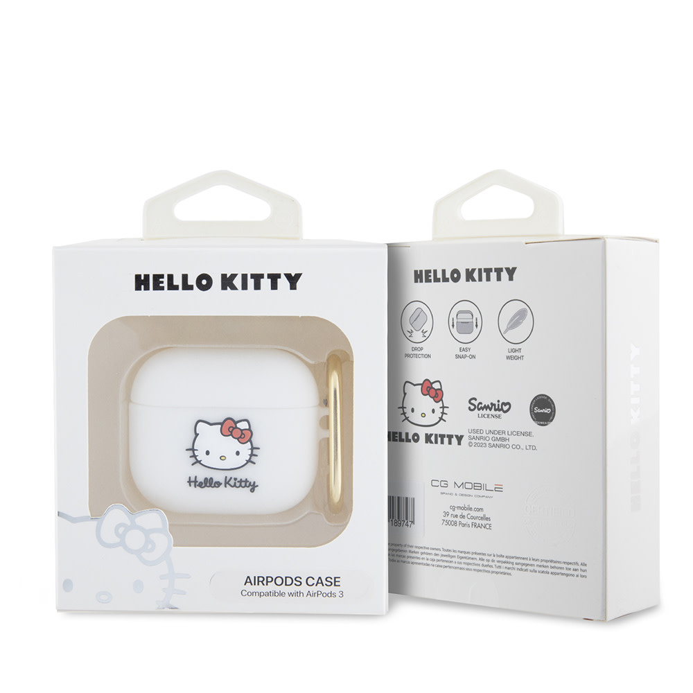 Hello Kitty Hello Kitty AirPod 3 AirPods Case 3D SIL Kitty - Wit, foto 3 van 5