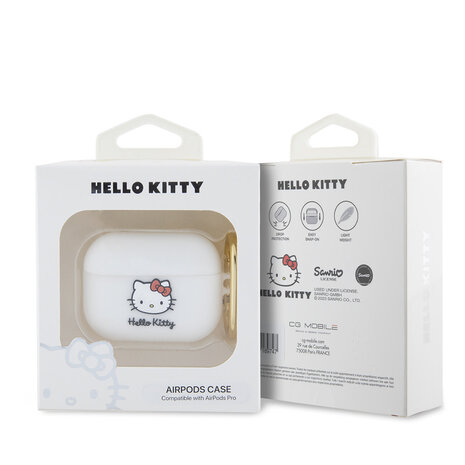 Hello Kitty Hello Kitty Airpods Pro & Pro 2 Case - Case 3D SIL Kitty - Blanc