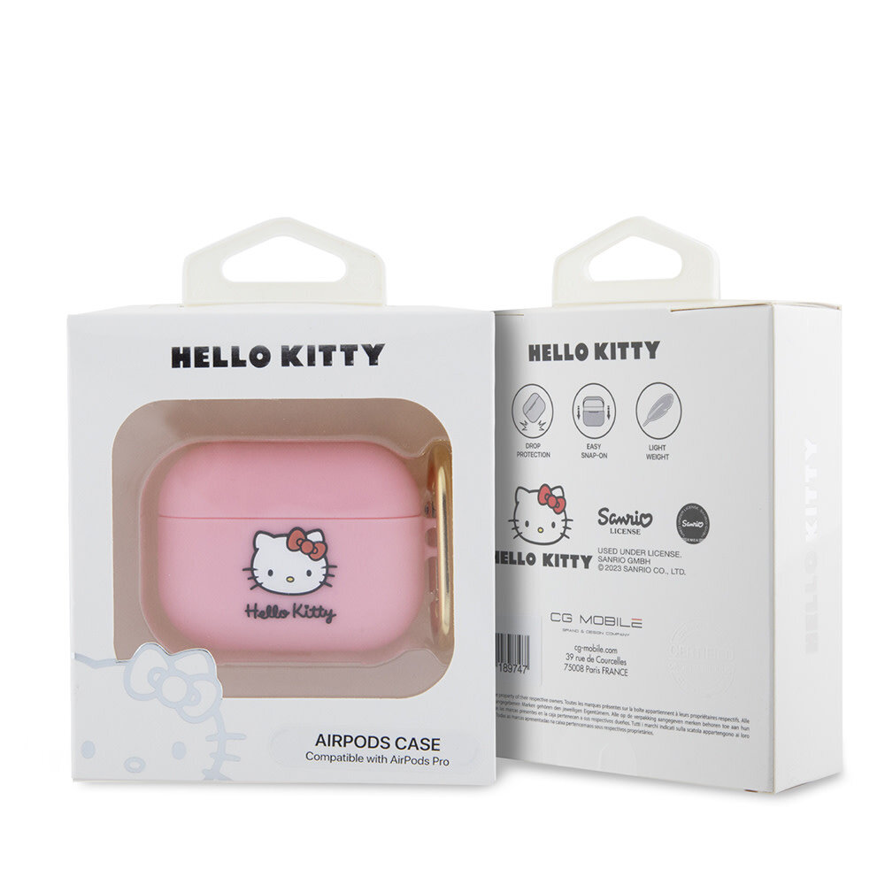 Hello Kitty Hello Kitty Airpods Pro & Pro 2 Case - 3D SIL Kitty - Pink