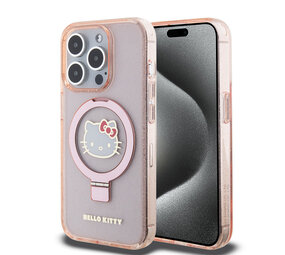 Hello Kitty Hello Kitty iPhone 15 Pro Backcover hoesje Magsafe glitter - Roze Hello Kitty Hello Kitty iPhone 15 Pro Backcover hoesje Magsafe glitter - Roze