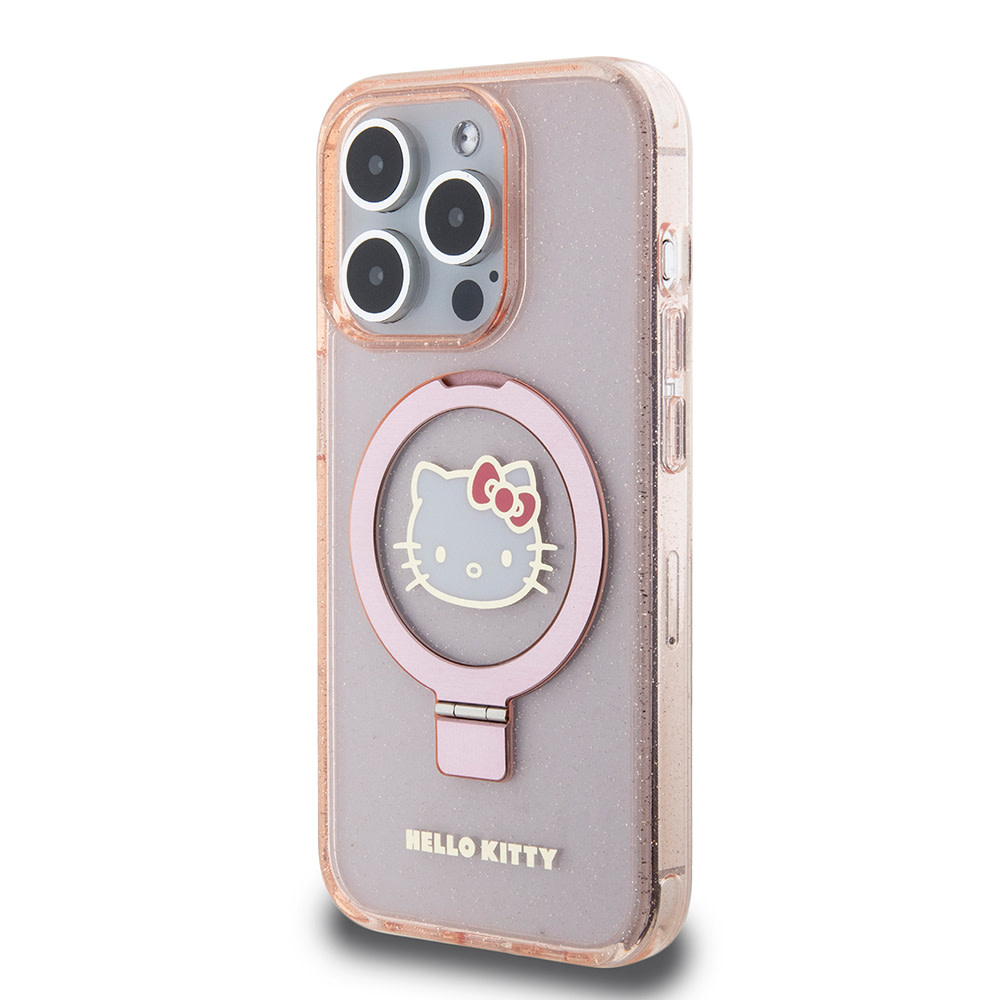 Hello Kitty Hello Kitty iPhone 15 Pro Backcover hoesje Magsafe glitter - Roze, foto 2 van 6