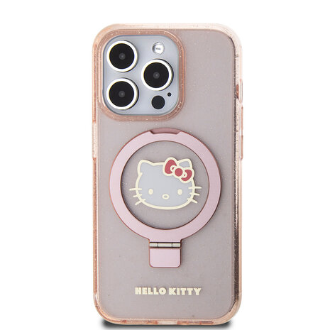 Hello Kitty Hello Kitty iPhone 15 Pro Back cover case - Magsafe glitter - Pink Hello Kitty Hello Kitty iPhone 15 Pro Back cover case - Magsafe glitter - Pink