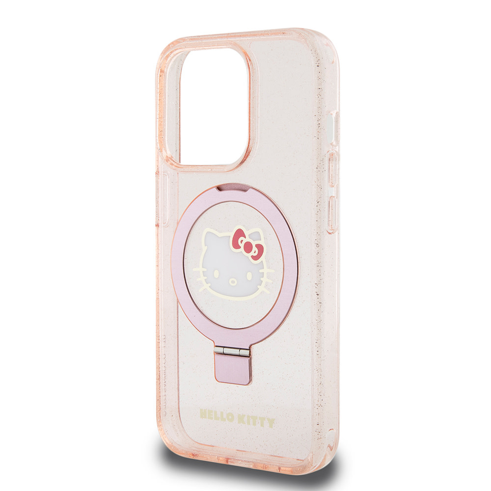 Hello Kitty Hello Kitty iPhone 15 Pro Backcover hoesje Magsafe glitter - Roze, foto 6 van 6