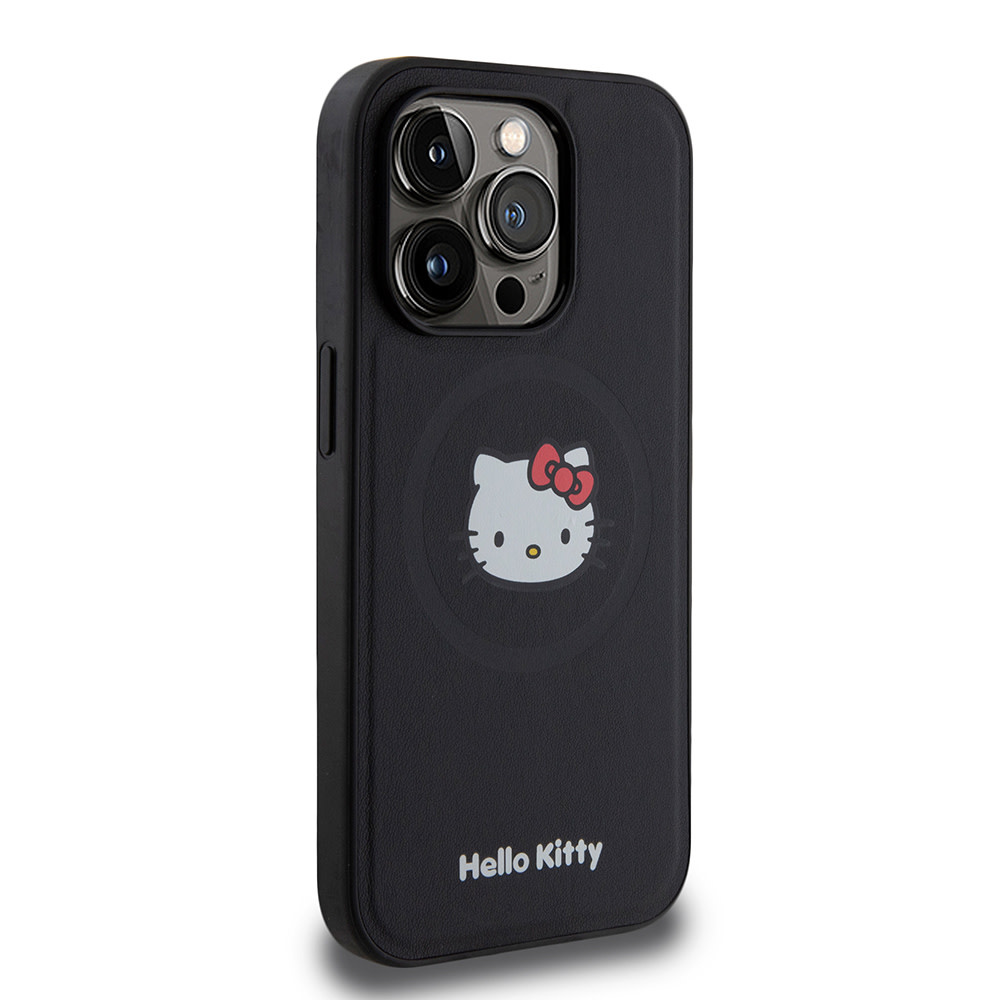 Hello Kitty Hello Kitty iPhone 15 Pro Backcover hoesje Magsafe kitty head - Zwart, foto 3 van 6