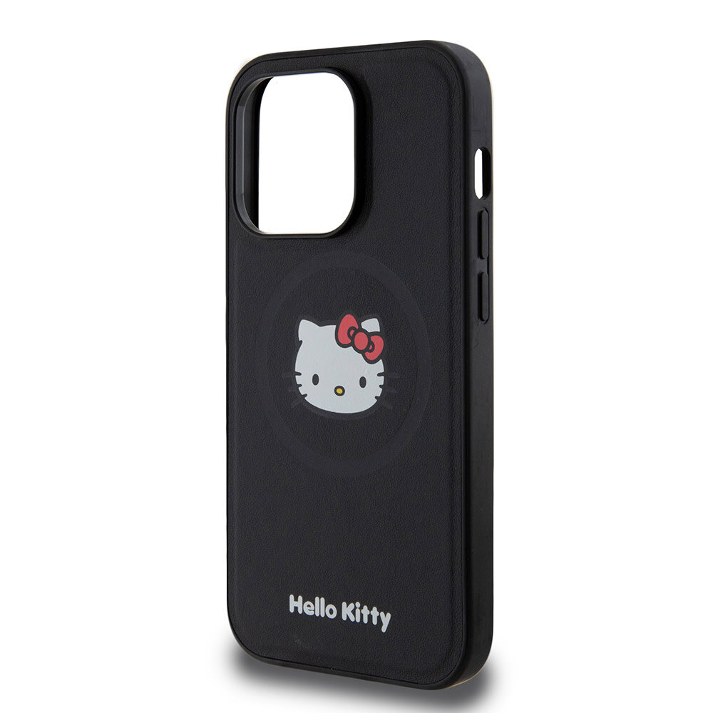 Hello Kitty Hello Kitty iPhone 15 Pro Back-Cover hul - Magsafe kitty head - Schwarz Hello Kitty Hello Kitty iPhone 15 Pro Back-Cover hul - Magsafe kitty head - Schwarz