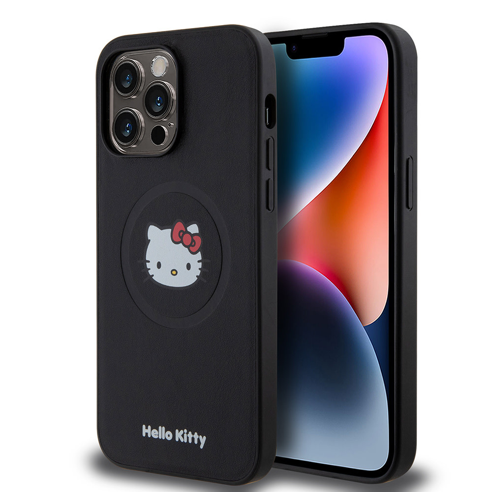 Hello Kitty Hello Kitty iPhone 15 Pro Max Backcover hoesje Kitty Head - Zwart