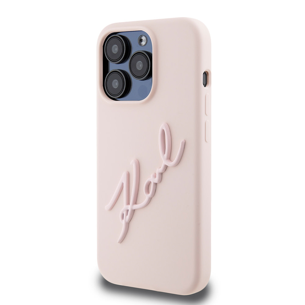 Karl Lagerfeld Karl Lagerfeld iPhone 15 Pro Backcover hoesje Karl script logo - Roze, foto 2 van 6