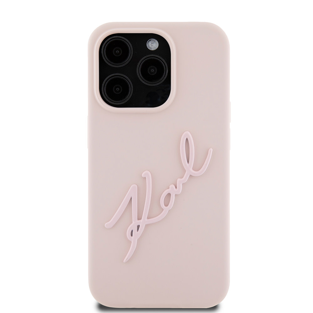 Karl Lagerfeld Karl Lagerfeld iPhone 15 Pro Backcover hoesje Karl script logo - Roze, foto 3 van 6