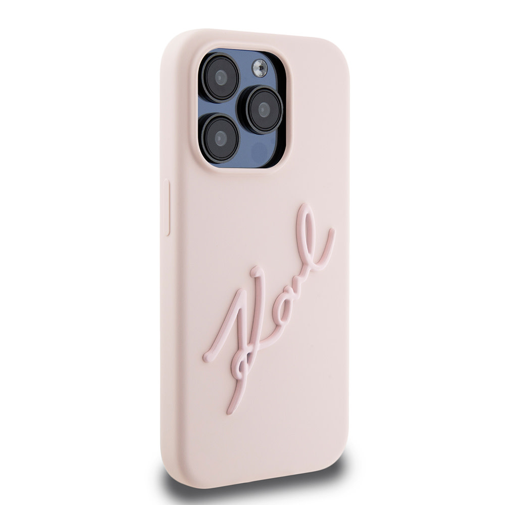 Karl Lagerfeld Karl Lagerfeld iPhone 15 Pro Backcover hoesje Karl script logo - Roze, foto 4 van 6