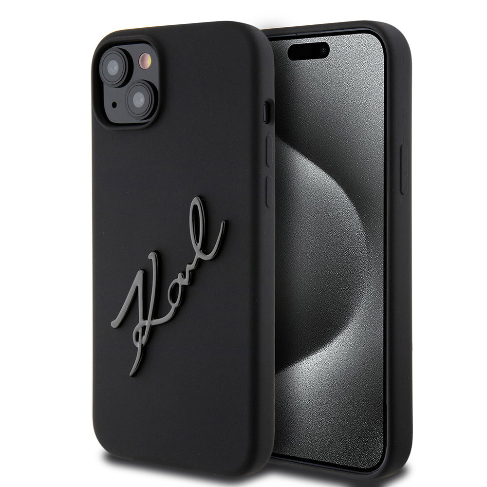 Karl Lagerfeld Karl Lagerfeld iPhone 15 Plus & iPhone 14 Plus Back-Cover hul - Karl script logo - Schwarz Karl Lagerfeld Karl Lagerfeld iPhone 15 Plus & iPhone 14 Plus Back-Cover hul - Karl script logo - Schwarz
