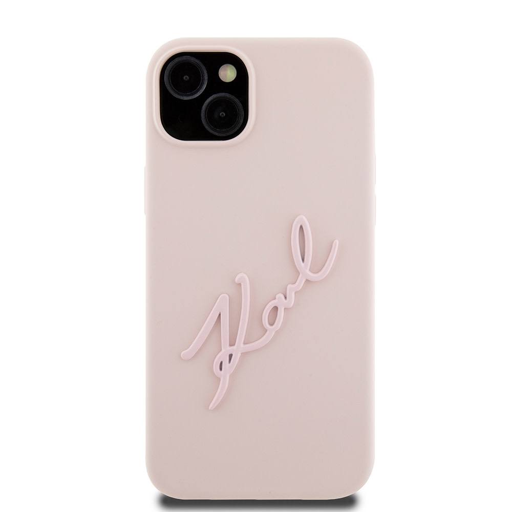 Karl Lagerfeld Karl Lagerfeld iPhone 15 Plus & iPhone 14 Plus Backcover hoesje Karl script logo - Roze, foto 3 van 6