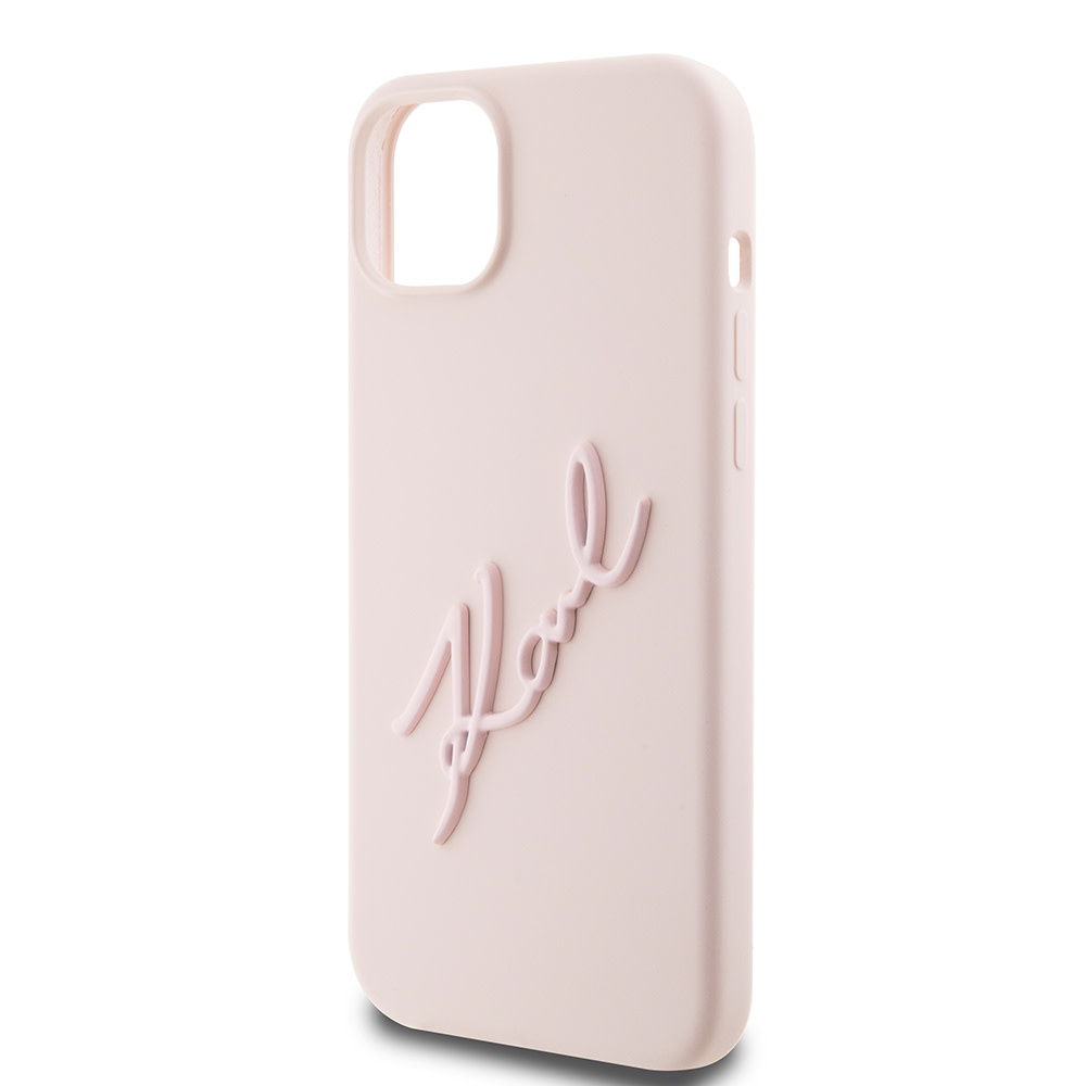 Karl Lagerfeld Karl Lagerfeld iPhone 15 Plus & iPhone 14 Plus Backcover hoesje Karl script logo - Roze, foto 5 van 6