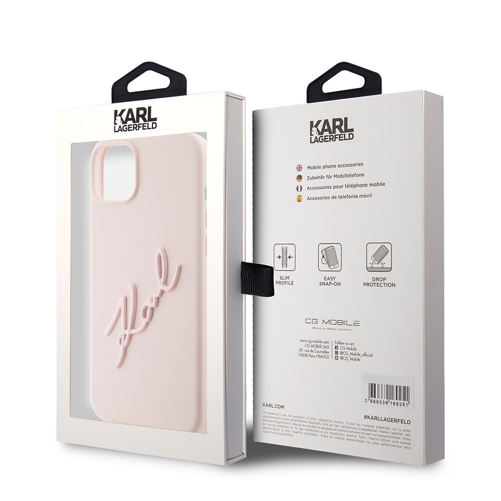 Karl Lagerfeld Karl Lagerfeld iPhone 15 Plus & iPhone 14 Plus Back-Cover hul - Karl script logo - Rosa Karl Lagerfeld Karl Lagerfeld iPhone 15 Plus & iPhone 14 Plus Back-Cover hul - Karl script logo - Rosa