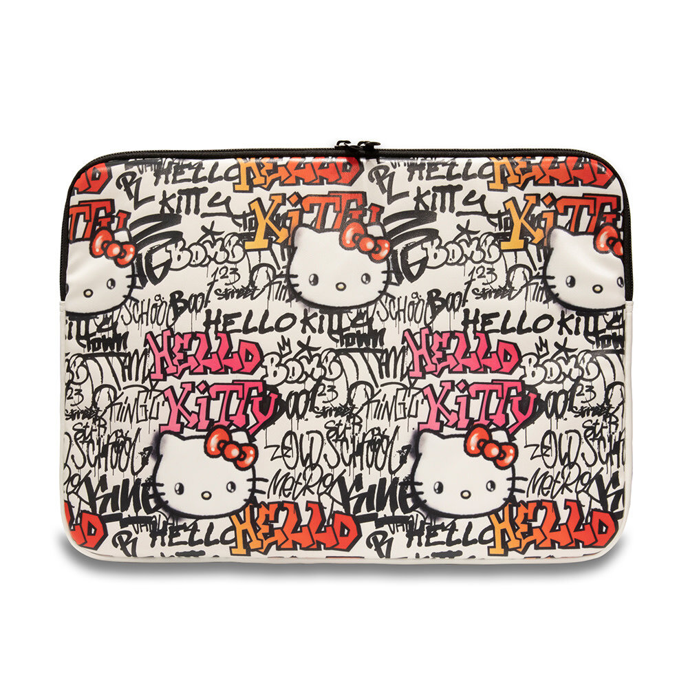 Hello Kitty Hello Kitty Laptophoes voor 14 inch apparaten - tags graffiti - beige Hello Kitty Hello Kitty Laptophoes voor 14 inch apparaten - tags graffiti - beige
