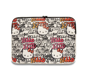 Hello Kitty Hello Kitty Laptophoes voor 14 inch apparaten - tags graffiti - beige Hello Kitty Hello Kitty Laptophoes voor 14 inch apparaten - tags graffiti - beige