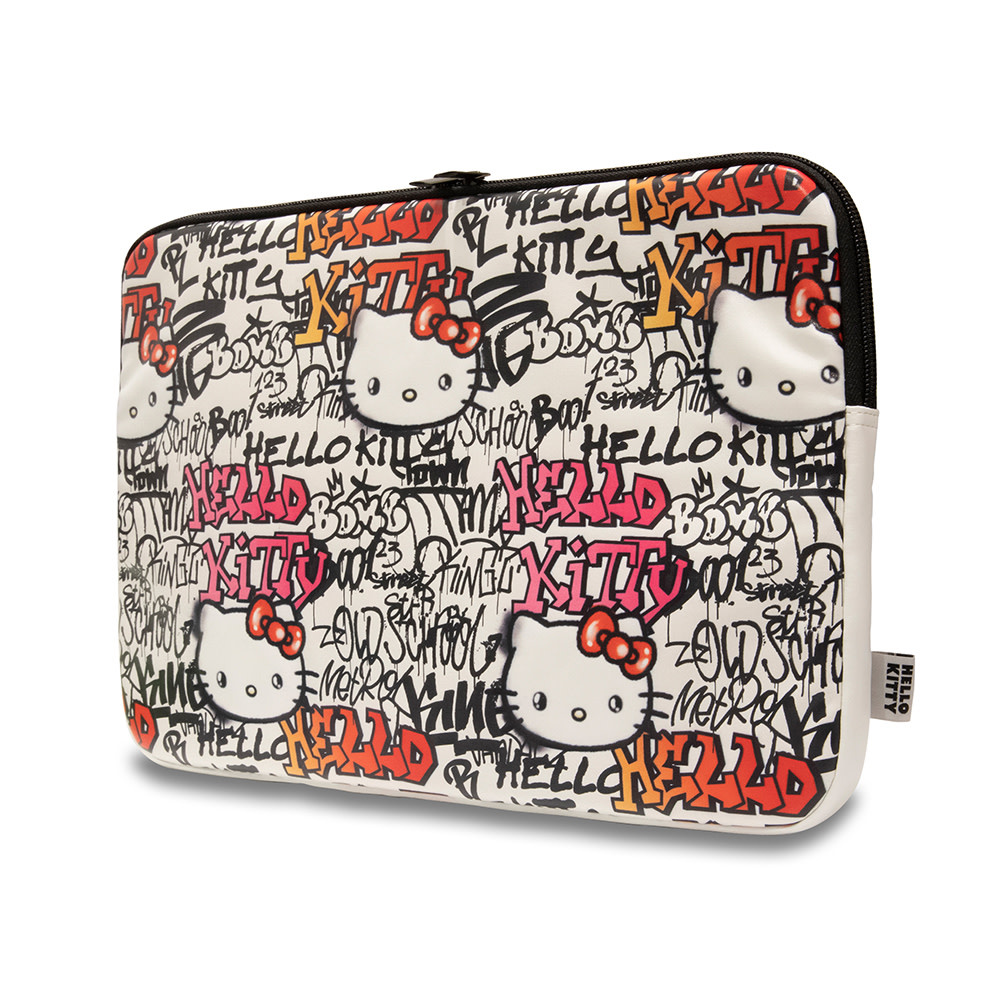 Hello Kitty Hello Kitty Laptophoes voor 14 inch apparaten - tags graffiti - beige, foto 2 van 3