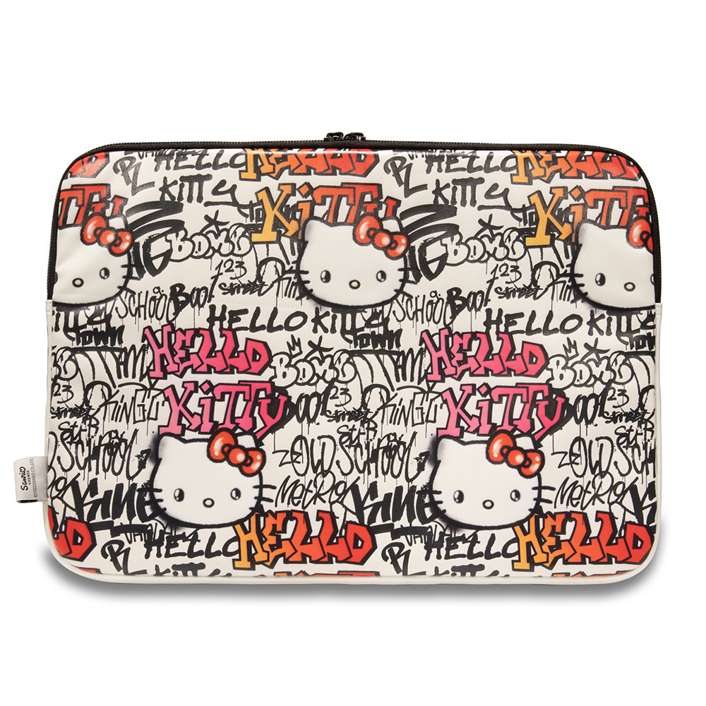 Hello Kitty Hello Kitty Laptophoes voor 14 inch apparaten - tags graffiti - beige, foto 3 van 3