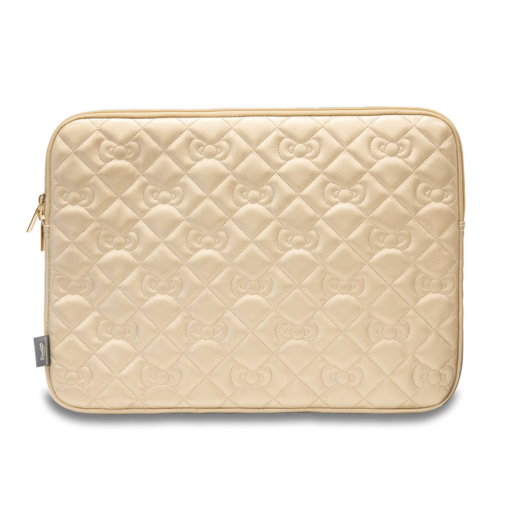 Hello Kitty Hello Kitty Quilted Bows Laptophoes voor 14 inch apparaten - goud, foto 2 van 3