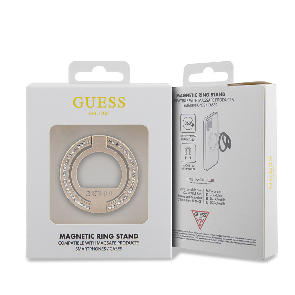 Guess Guess Magsafe Ringstand with Rhinestones - Goud Guess Guess Magsafe Ringstand with Rhinestones - Goud