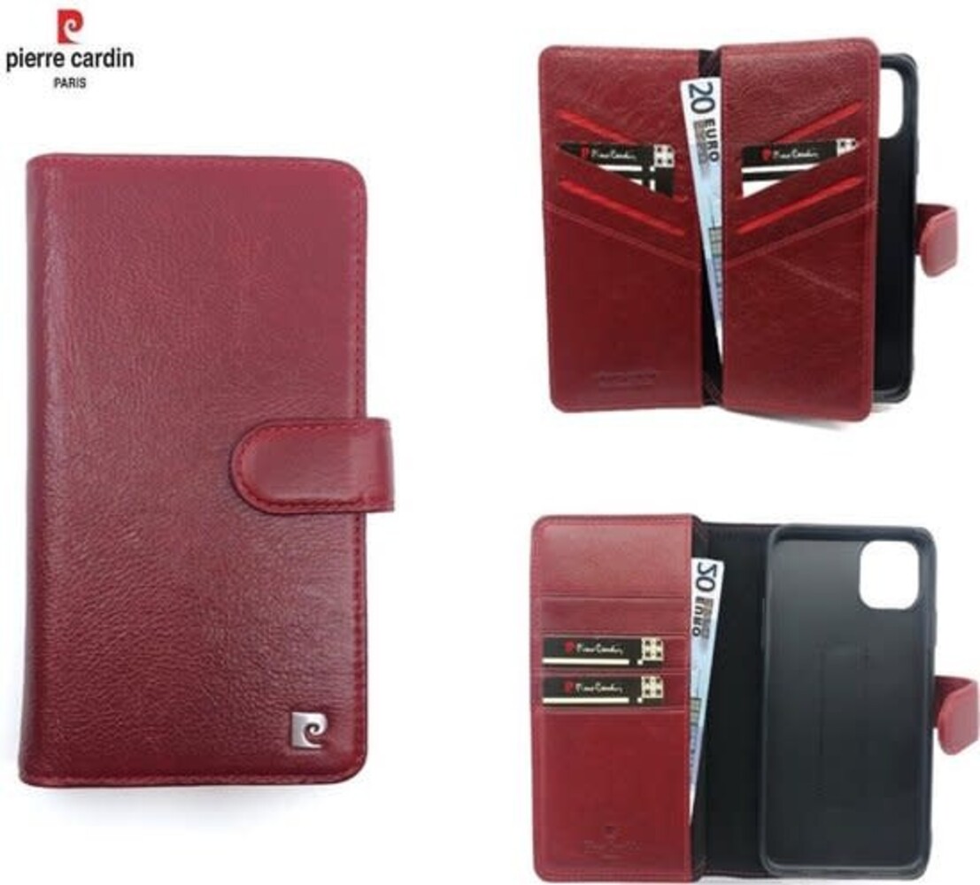 Pierre Cardin Pierre Cardin Rood hoesje iPhone 11 Pro - Book Case - Leather Wallet Series - Echt Leer Pierre Cardin Pierre Cardin Rood hoesje iPhone 11 Pro - Book Case - Leather Wallet Series - Echt Leer