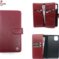 Pierre Cardin Rood hoesje iPhone 11 Pro - Book Case - Leather Wallet Series - Echt Leer