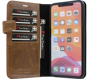 Pierre Cardin Pierre Cardin Bruin hoesje iPhone 11 Pro Max - Book Case - Echt Leer Pierre Cardin Pierre Cardin Bruin hoesje iPhone 11 Pro Max - Book Case - Echt Leer