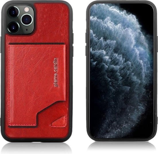 Pierre Cardin Pierre Cardin Apple iPhone 11 Rood Backcover hoesje Genuine leather