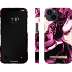 Ideal of Sweden iPhone 14 & 13 Backcover hoesje Golden Ruby Marble - Fashion Case - Ruby