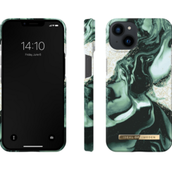 Ideal of Sweden iPhone 15 & 14 & 13 Back cover coque Golden Olive Marble -Fashion Case - Olive