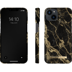 Ideal of Sweden iPhone 14 & 13 Back cover coque Golden Smoke Marble - Fashion Case - Noir