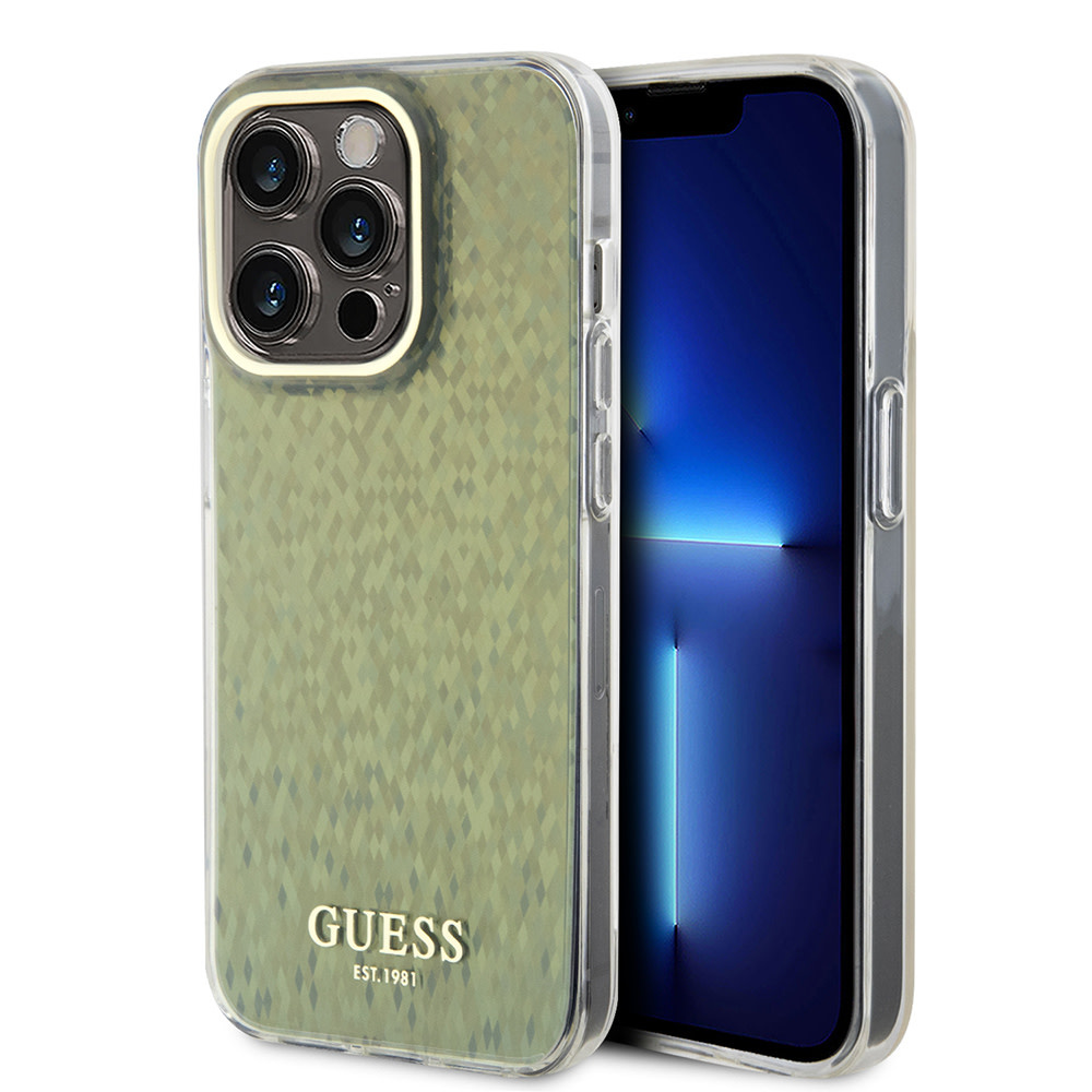 Guess Guess iPhone 15 Pro Backcover hoesje IML FACETED MIRROR DISCO - Goud, foto 2 van 6