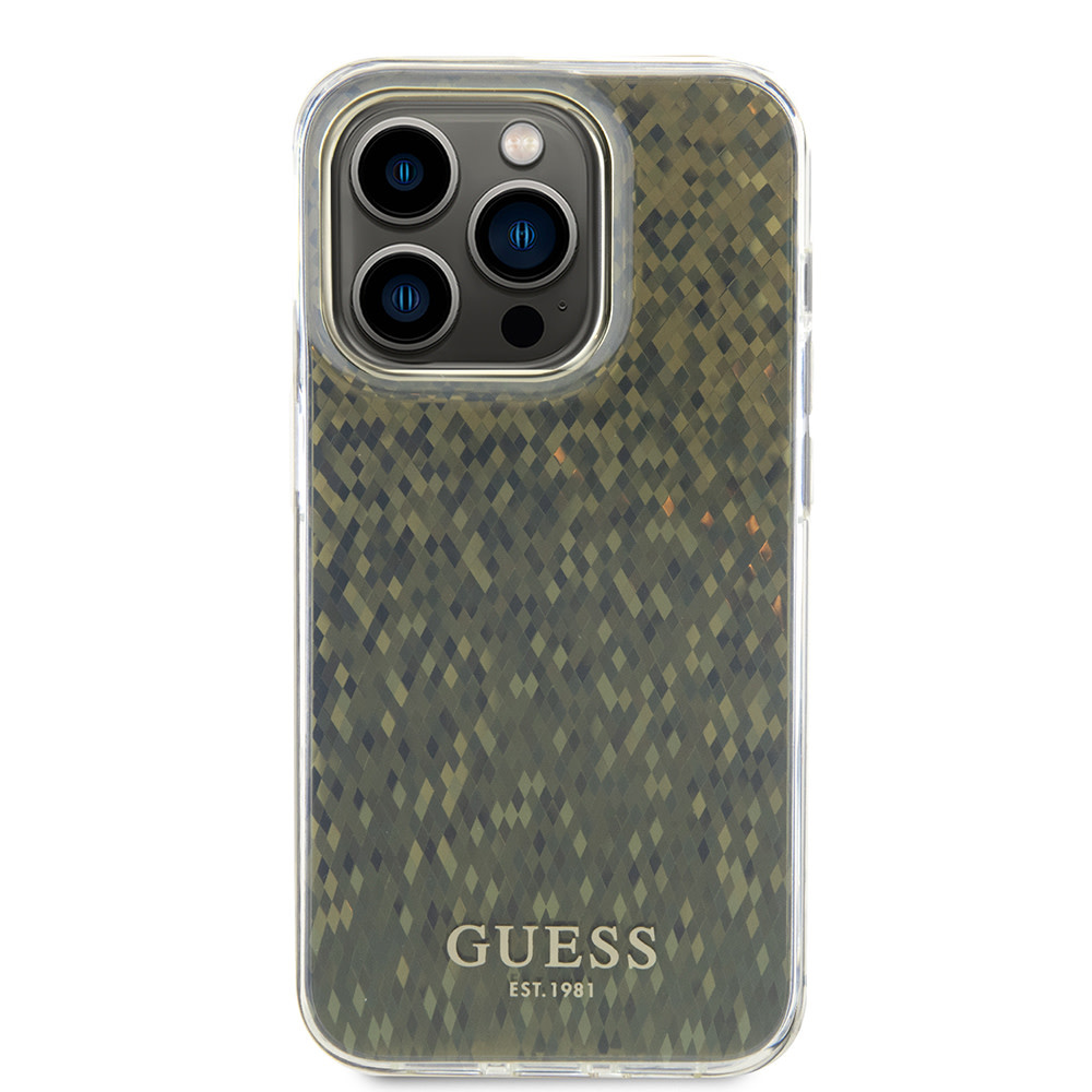 Guess Guess iPhone 15 Pro Backcover hoesje IML FACETED MIRROR DISCO - Goud, foto 3 van 6