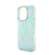Guess Guess iPhone 15 Pro Back cover coque Iridescent - Glitter pattern peony - cordstrap - Turquoise Guess Guess iPhone 15 Pro Back cover coque Iridescent - Glitter pattern peony - cordstrap - Turquoise