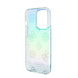 Guess Guess iPhone 15 Pro Back cover coque Iridescent - Glitter pattern peony - cordstrap - Turquoise Guess Guess iPhone 15 Pro Back cover coque Iridescent - Glitter pattern peony - cordstrap - Turquoise