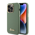 Guess Guess iPhone 15 Pro Back cover case - Script metal logo - Kaki