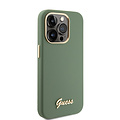 Guess Guess iPhone 15 Pro Back cover case - Script metal logo - Kaki