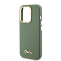 Guess Guess iPhone 15 Pro Back cover case - Script metal logo - Kaki