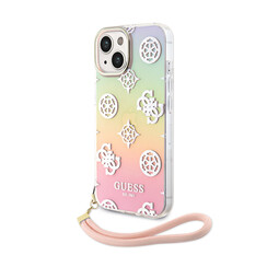 Guess iPhone 15 Back-Cover hul - ML IRIDESCENT GLITTER PEONY - Rosa