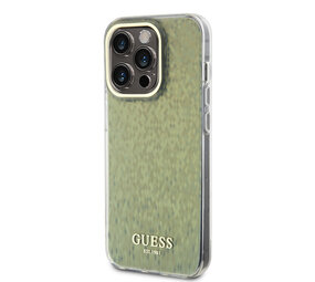Guess Guess iPhone 15 Pro Max Back cover case - IML FACETED MIRROR DISCO - Gold Guess Guess iPhone 15 Pro Max Back cover case - IML FACETED MIRROR DISCO - Gold